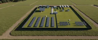 Solar panels on a field
